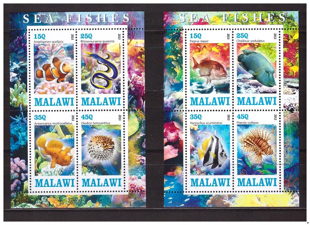 Малави 2013 г. Фауна Рыбы, 2 блока
