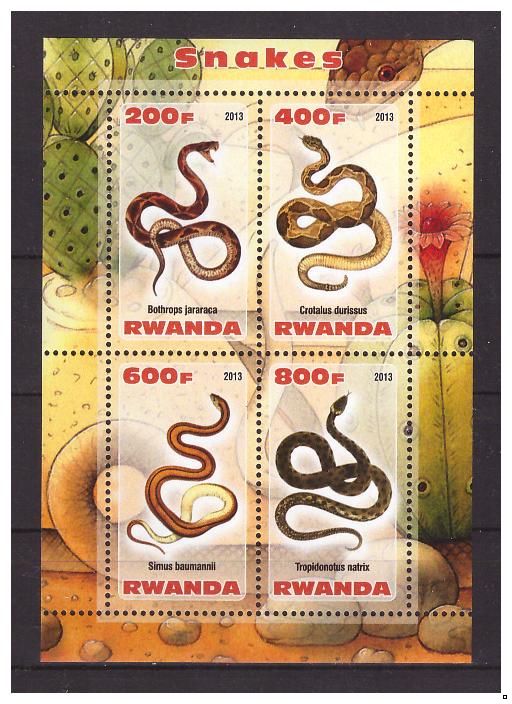 Руанда 2013 г. Фауна Змеи, блок